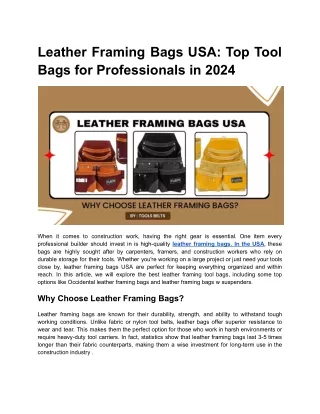 Top Leather Framing Bags USA