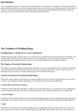 Wedding Rings: Which Hand Should You Wear Them On?
