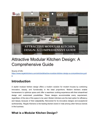 Attractive Modular Kitchen Design: A Comprehensive Guide