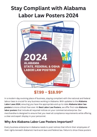 Alabama State Labor Law Poster 2024