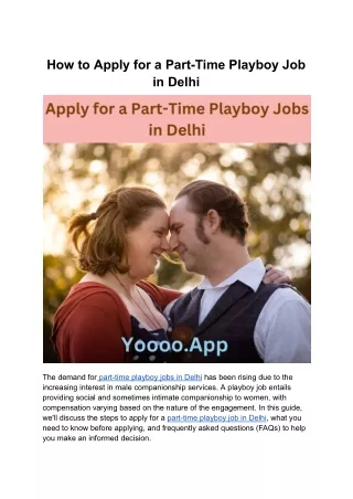 Steps to Apply for a Part-Time Playboy Job in Delhi