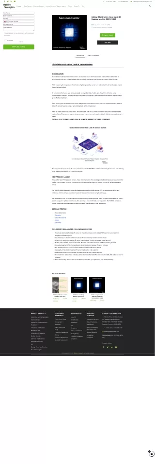 Global Electronics Heat Leak IR Sensor Market size 2023-2030