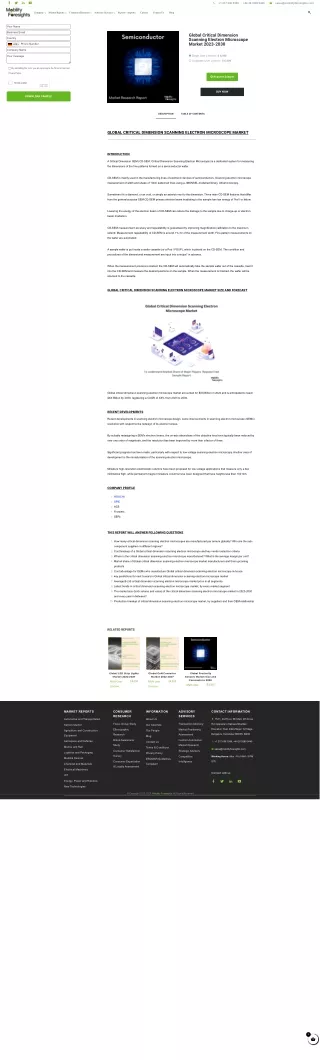 Global Critical Dimension Scanning Electron Microscope Market size 2023-2030