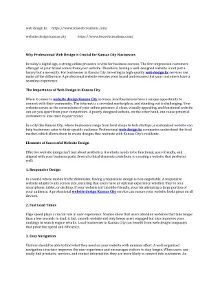 Why Professional Web Design is Crucial for Kansas City Businesses