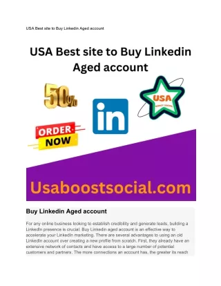USA Best site to Buy Linkedin Aged account