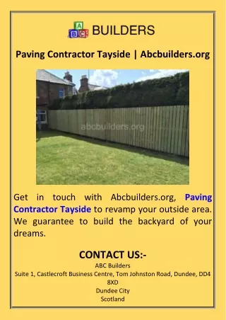 Paving Contractor Tayside  Abcbuilders.org