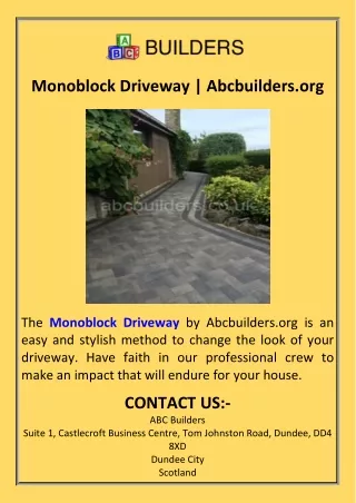 Monoblock Driveway  Abcbuilders.org