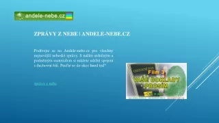 zprávy z nebe | Andele-nebe.cz