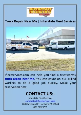 Truck Repair Near Me  Interstate Fleet Services