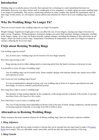 Wedding Rings: What to Do if They No Longer Fit?
