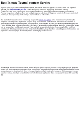 Best Inmate Textual content Services
