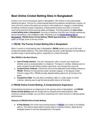 Best Online Cricket Betting Sites in Bangladesh