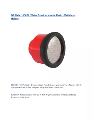 DRAMM 1000PL Water Breaker Nozzle Red (1000 Micro Holes)