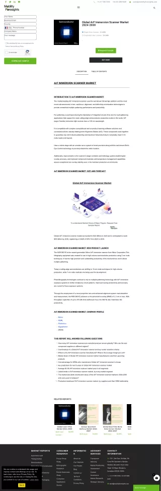 Global ArF Immersion Scanner Market Trend