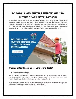 Do Long Island Gutters Respond Well To Gutter Guard Installations_