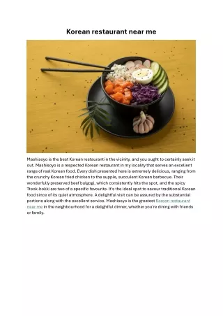 Korean restaurant near me