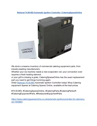 Rational 74.00.883 Automatic Ignition Controller _ CateringSparesOnline