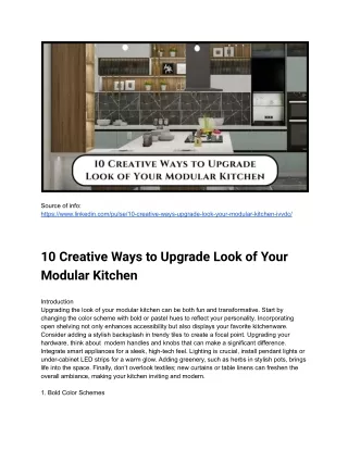 10 Creative Ways to Upgrade Look of Your Modular Kitchen