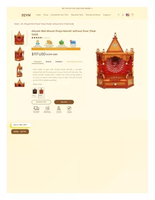 Aikyam Wall Mount Pooja Mandir without Door