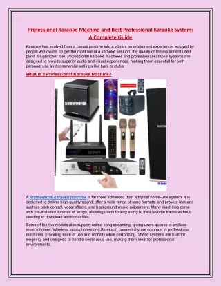 Professional Karaoke Machine and Best Professional Karaoke System A Complete Guide