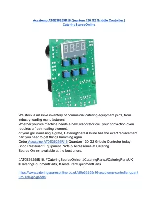 Accutemp AT0E36255R16 Quantum 130 G2 Griddle Controller _ CateringSparesOnline