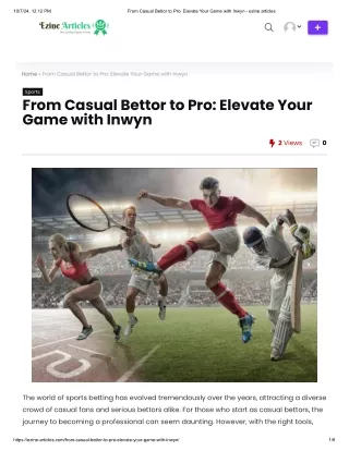 From Casual Bettor to Pro_ Elevate Your Game with Inwyn - ezine articles