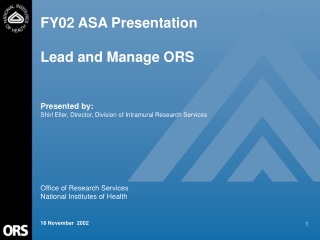 FY02 ASA Presentation Lead and Manage ORS