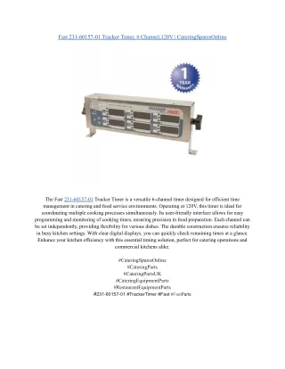 Fast 231-60157-01 Tracker Timer, 6 Channel,120V _ CateringSparesOnline