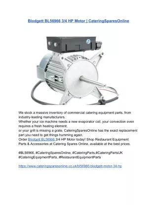 Blodgett BL56966 3_4 HP Motor _ CateringSparesOnline
