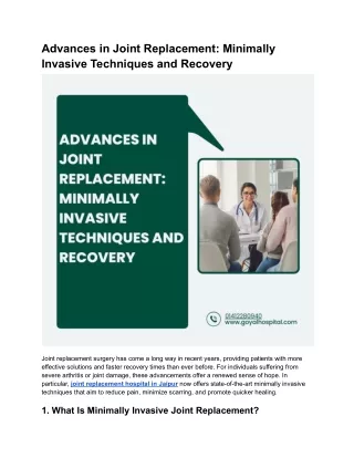 Advances in Joint Replacement_ Minimally Invasive Techniques and Recovery