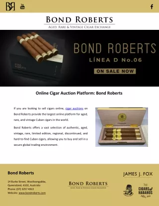 Online Cigar Auction Platform: Bond Roberts