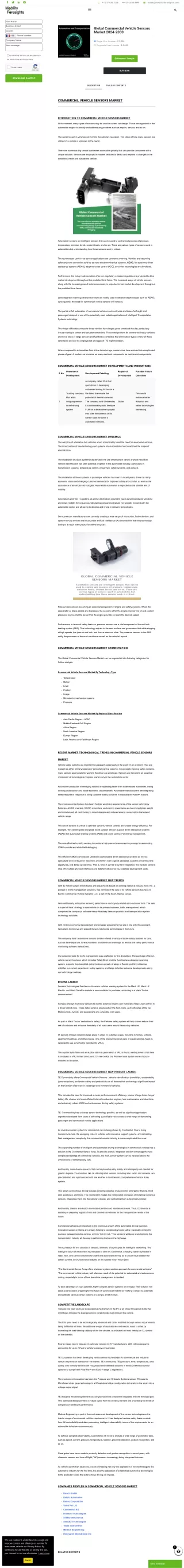Global Commercial Vehicle Sensors Market