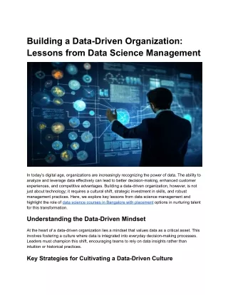 Building a Data-Driven Organization_ Lessons from Data Science Management