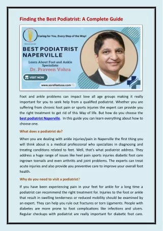 best podiatrist Naperville