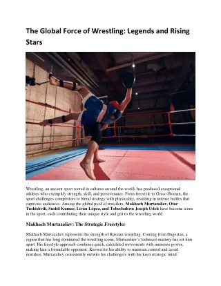The Global Force of Wrestling: Legends and Rising Stars