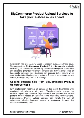 BigCommerce Product Upload Services to take your e-store miles ahead