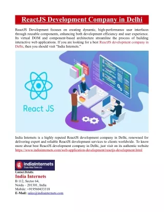 ReactJS Development Company in Delhi