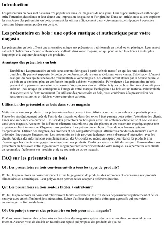 Les présentoirs en bois : une option rustique et authentique pour votre magasin
