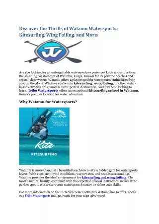 Water sports holidays