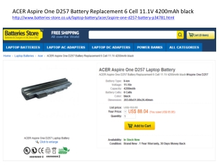 Acer Aspire one D257 battery