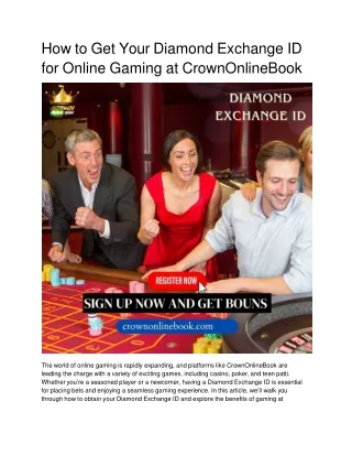 How to Get Your Diamond Exchange ID for Online Gaming at CrownOnlineBook