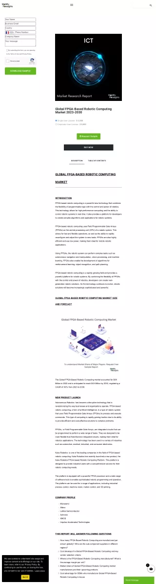 Global FPGA-Based Robotic Computing Market Forecast 2023-2030