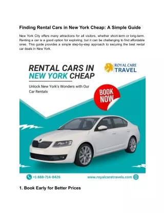 Finding Rental Cars in New York Cheap: A Simple Guide
