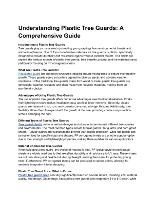 Understanding Plastic Tree Guards_ A Comprehensive Guide