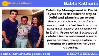 Celebrity Management In Delhi