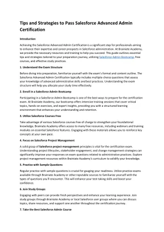 Tips and Techniques to Excel in Salesforce Advanced Admin Certification