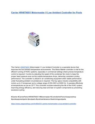 Carrier HR46TN001 Motormaster V Low Ambient Controller for Pools