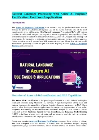 Azure AI Engineer Training - Ai 102 Certification