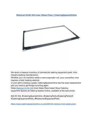 Rational 24.00.164 Inner Glass Pane _ CateringSparesOnline