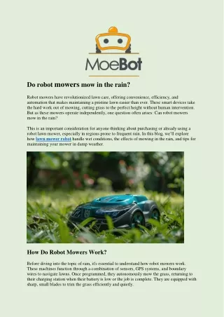 Do robot mowers mow in the rain?